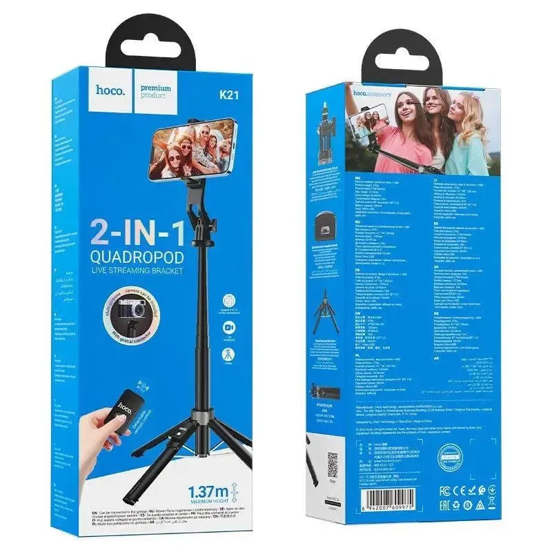 Hoco K21 Stream Aluminum Alloy Live Phone And Camera Broadcast Holder Black