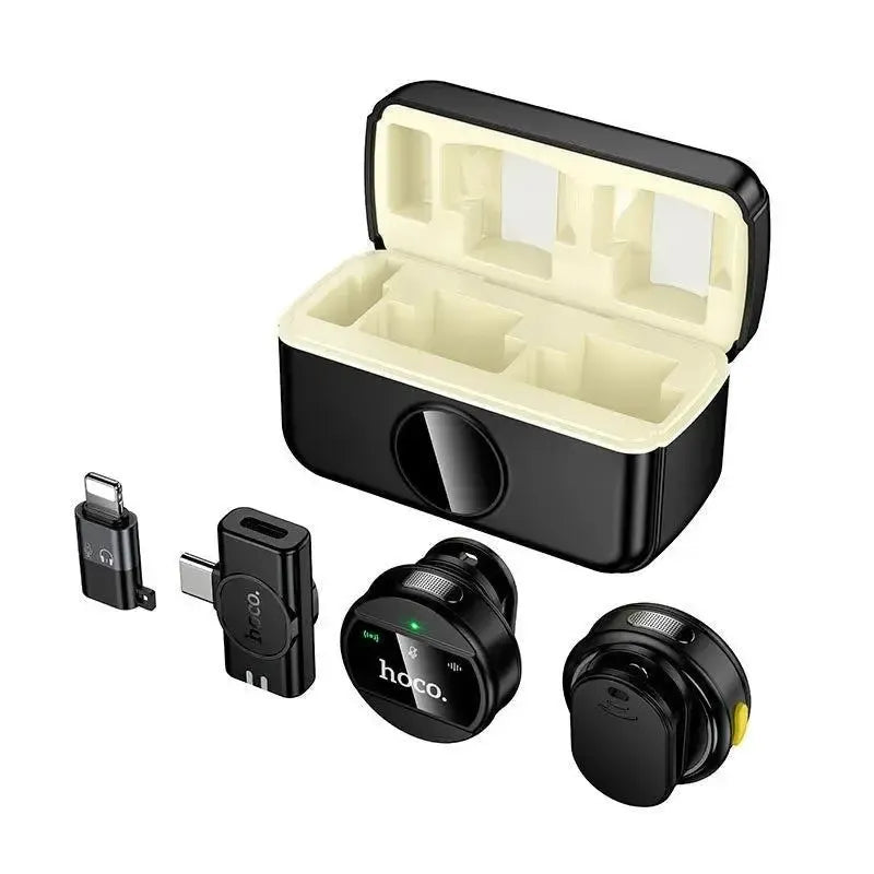 Hoco L22 Bright 2 In 1 Wireless Microphone With Case iP / Type-C Black