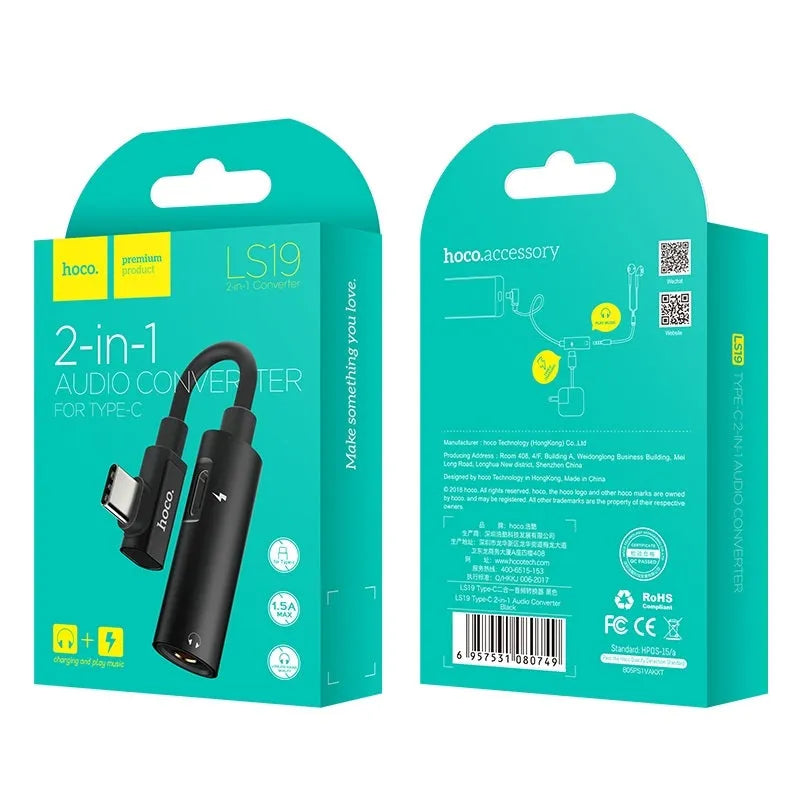 Hoco LS19 Type-C Digital 3.5 Audio Converter Black