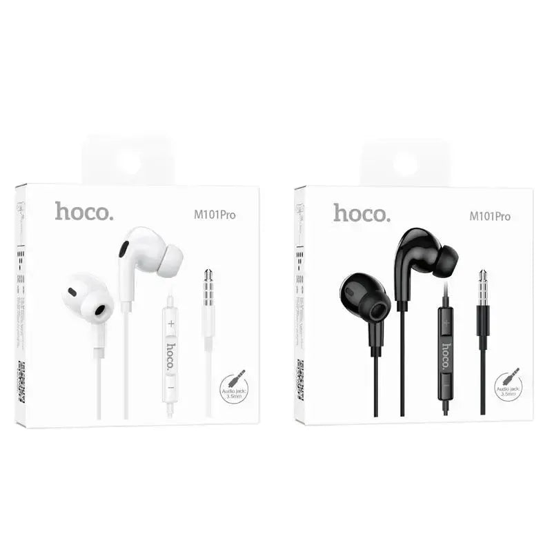 Hoco M101 Pro Crystal Sound 3.5mm Wired Earphone With Mic White