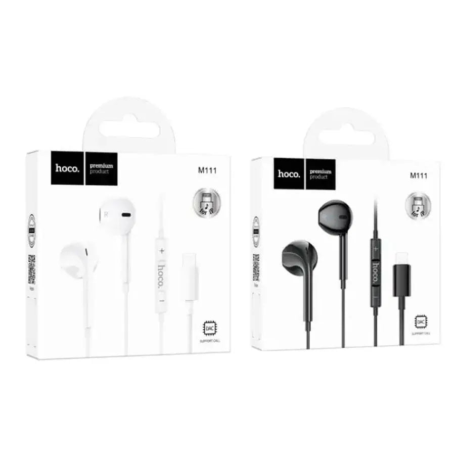 Hoco M111 Primero DCA Support Lighting Wired iPhone Earphones White