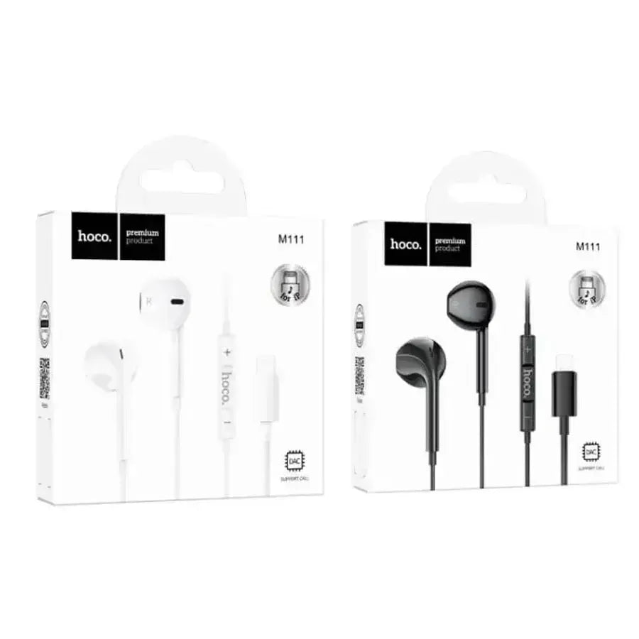 Hoco M111 Primero DCA Support Lighting Wired iPhone Earphones White
