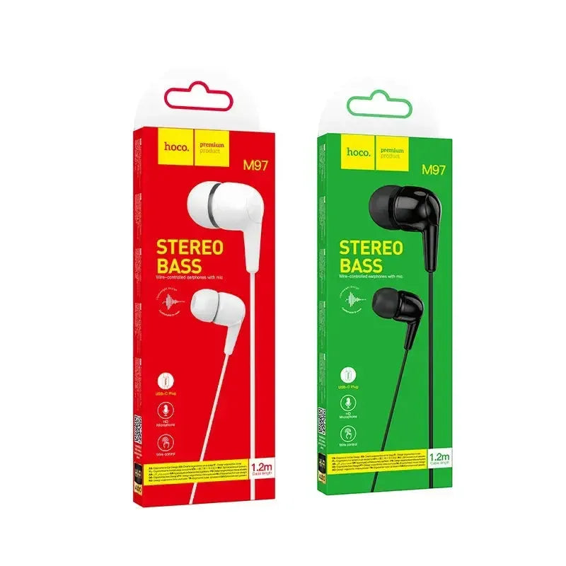 Hoco M97 Type-C Stereo Bass Premium Headphones Black