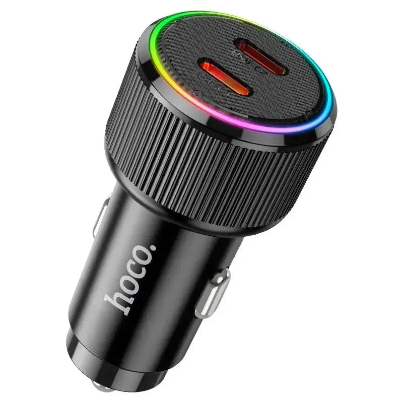 Hoco NZ14B Guerrero Dual Type-C Car Charger (50W) Black