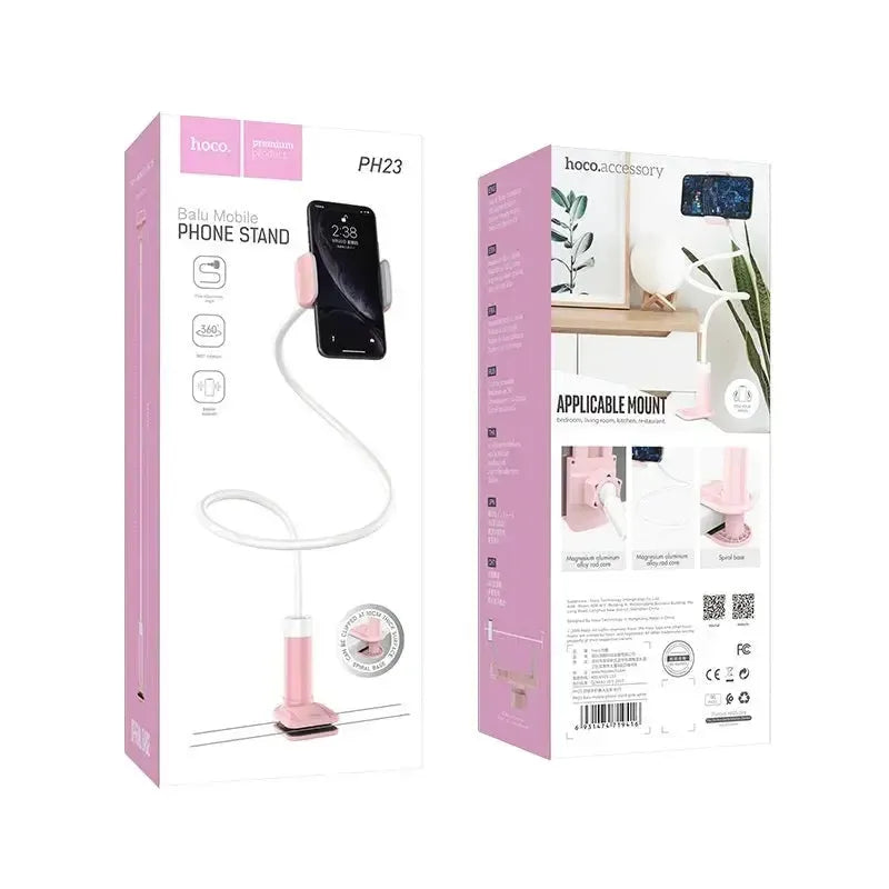 Hoco PH23 Balu Lazy Phone Holder Pink White