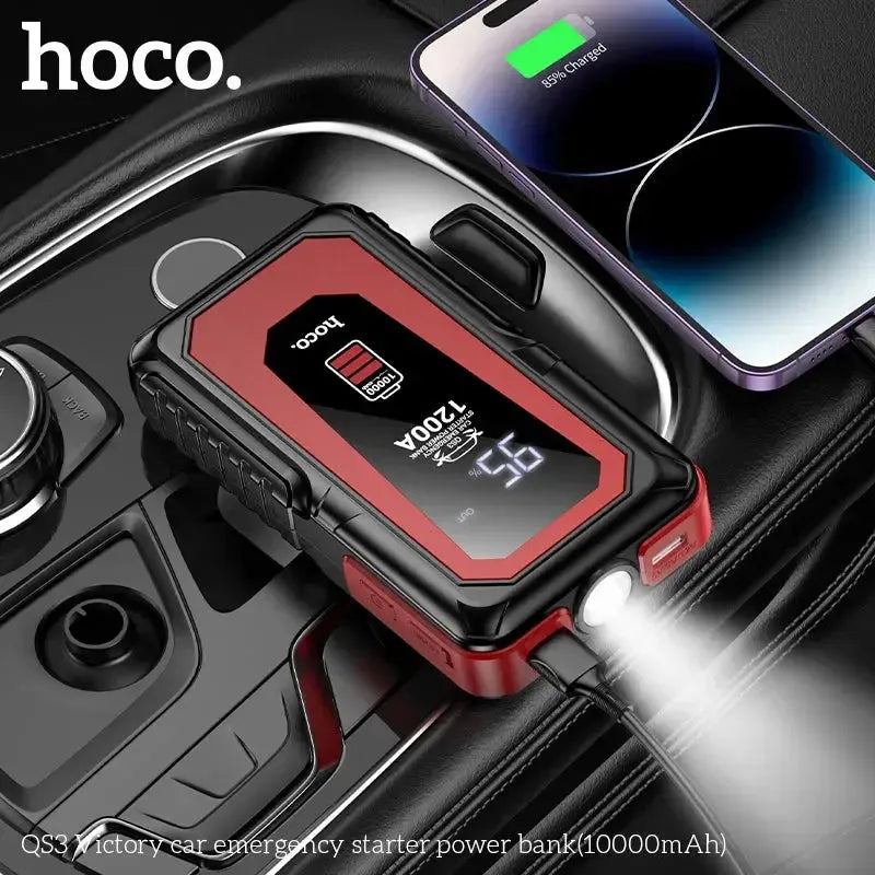 Hoco QS3 Victory Car Emergency Jump Starter Power Bank 10000mAh Black