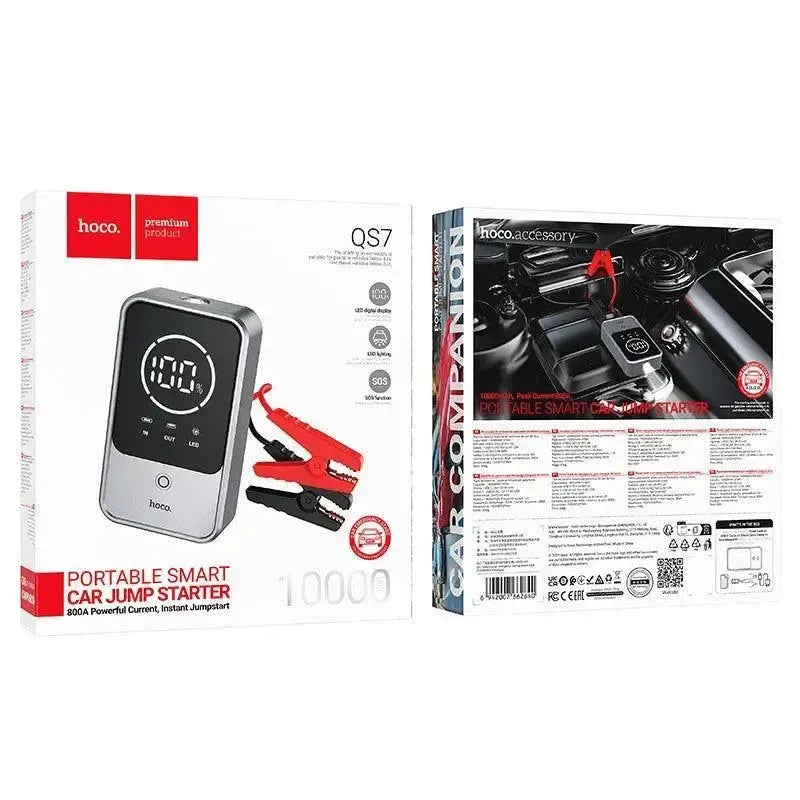 Hoco QS7 Source Smart Emergency Jump Starter Power Bank 10000mAh Metal Gray