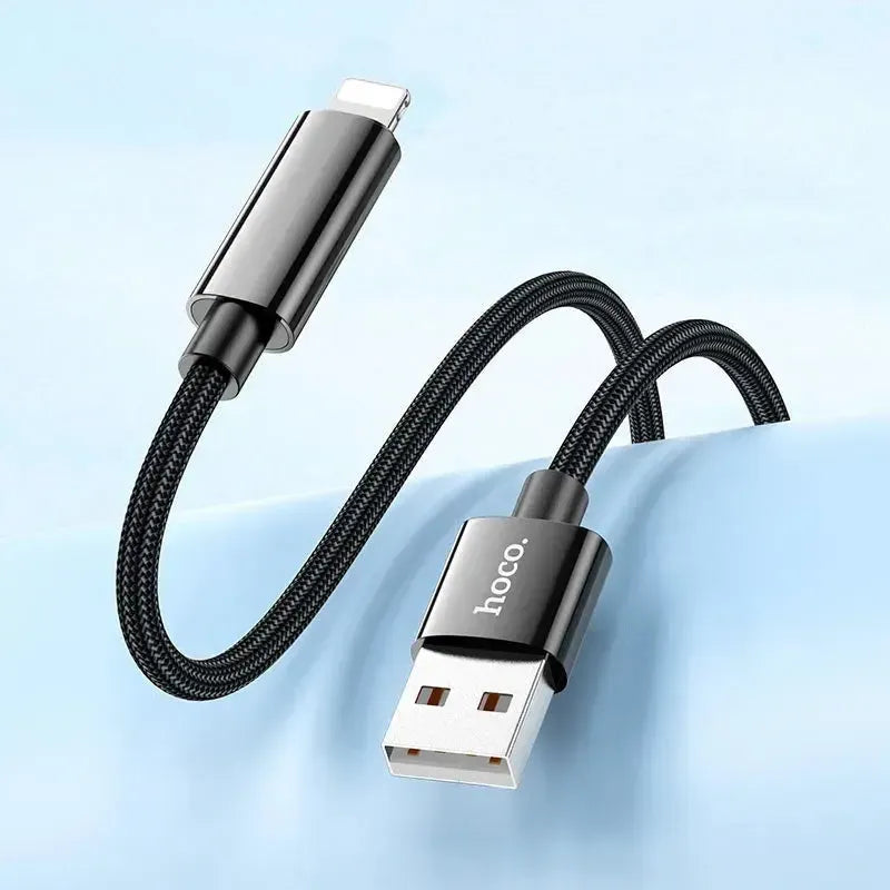 Hoco U125 Benefitital Display Nylon Braid Lightning Cable 5A