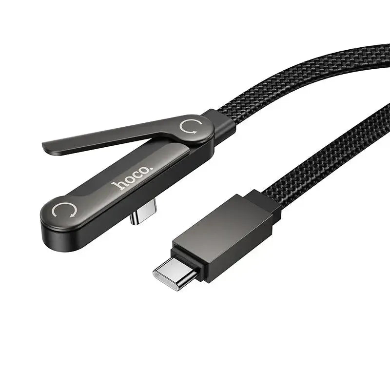 Hoco U150 1.2M 36W USB A To Type-C Charging Data Cable With Bracket Black