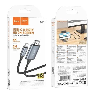 Hoco UA27 HD On-Screen Type-C to HDMI Cable Grey