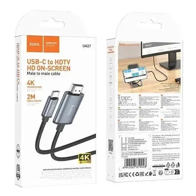 Hoco UA27 HD On-Screen Type-C to HDMI Cable Grey