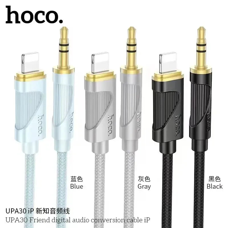 Hoco UPA30 Friend Digital Audio Aux To Lightning Cable 1M Black
