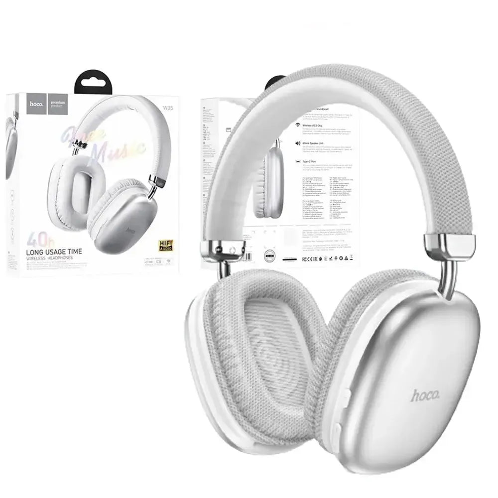 Hoco W35 Air Free 45h Wireless BT Built-in MP3 Headphone Silver