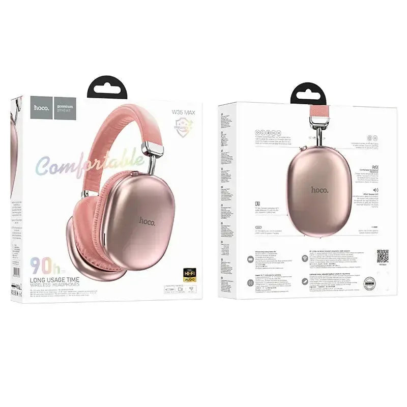 Hoco W35 MAX 90H Wireless BT Built-in MP3 Headphone Pink