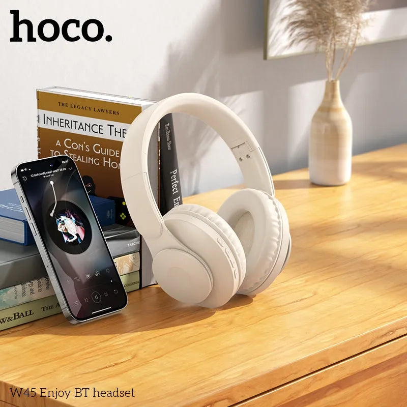 Hoco W45 High Bass 46 Hours Playtime BT Headset White