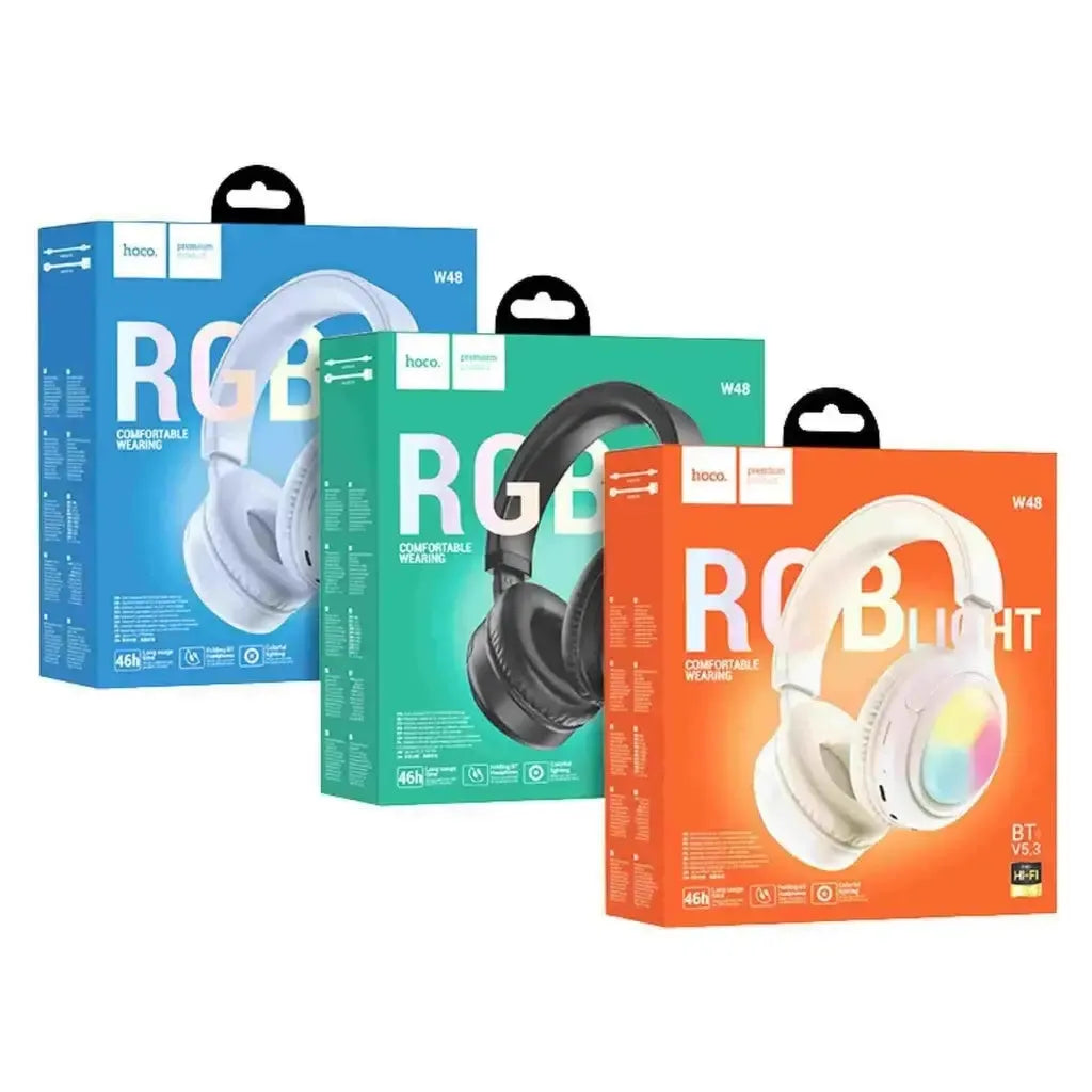 Hoco W48 Focus RGB Bluetooth Headphones White