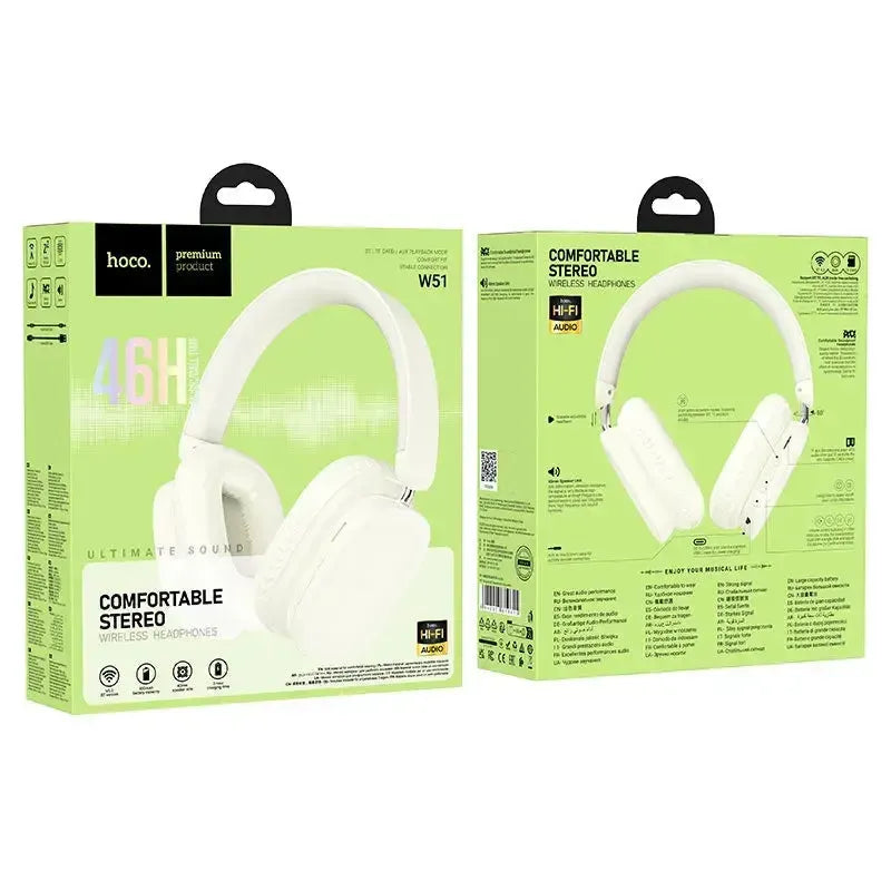 Hoco W51 Delightful 46 Hour BT Wireless Headphones White
