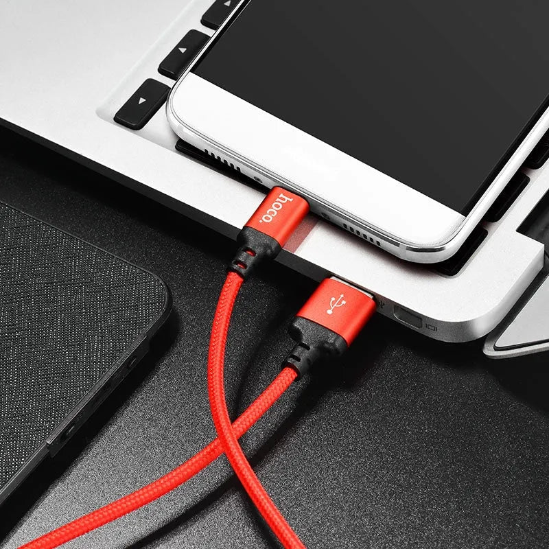 Hoco X14 Fast Charging Type-C Cable 2M Red & Black