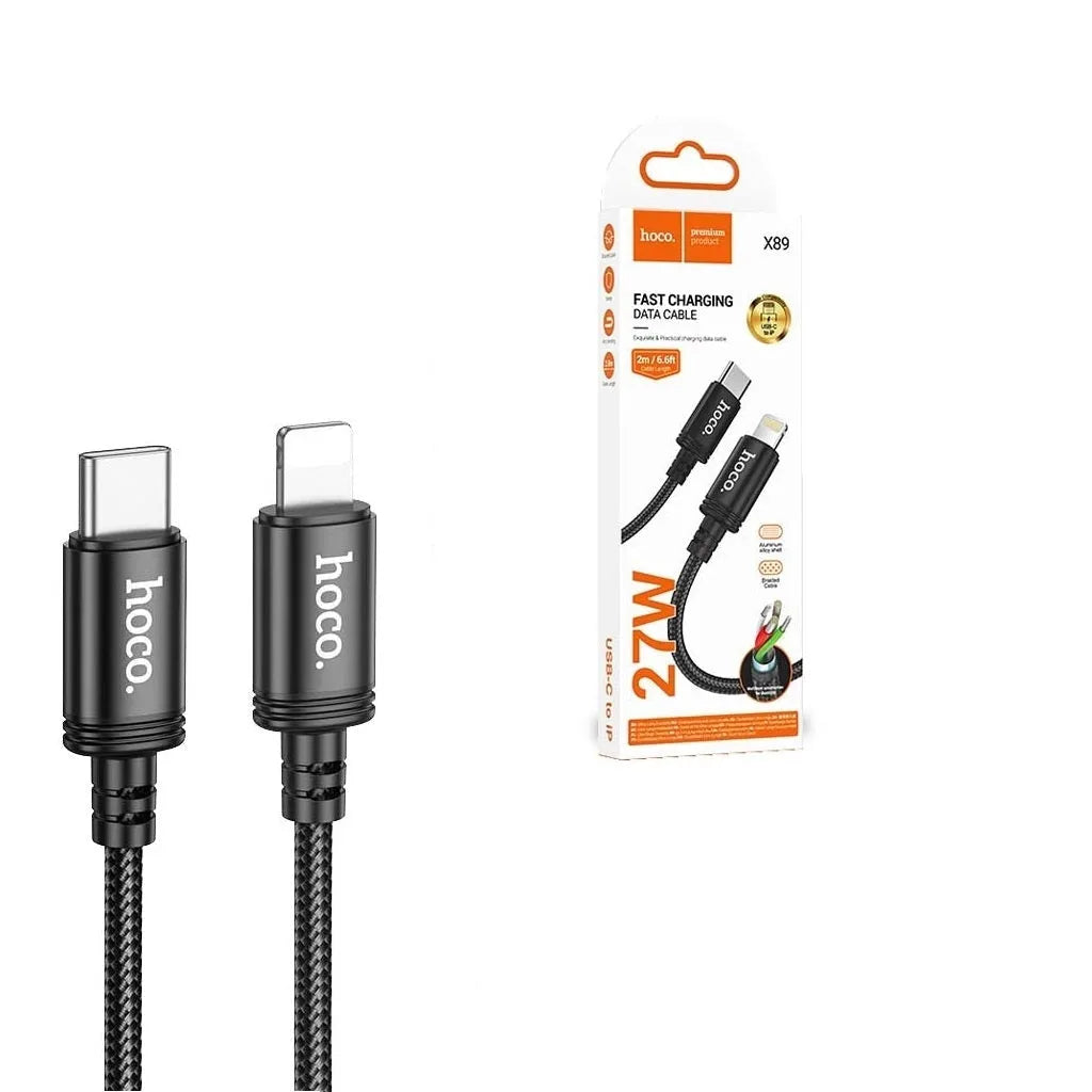 Hoco X89 PD Lighting Braided 27W Charging Cable L=2M Black