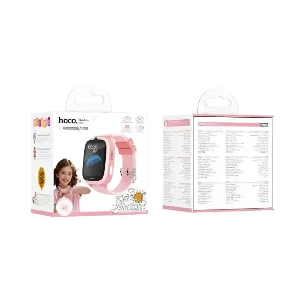 Hoco Y106 Kids 4G IP67 SIM Phone Watch Pink