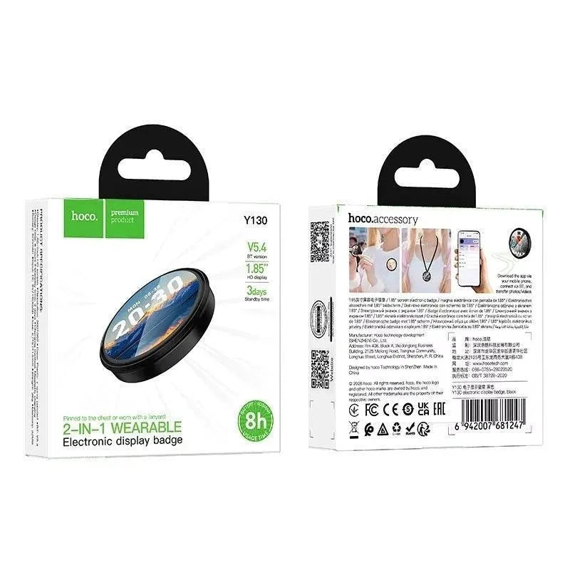 Hoco Y130 Electronic Display Badge With 1.85” HD Touch Screen