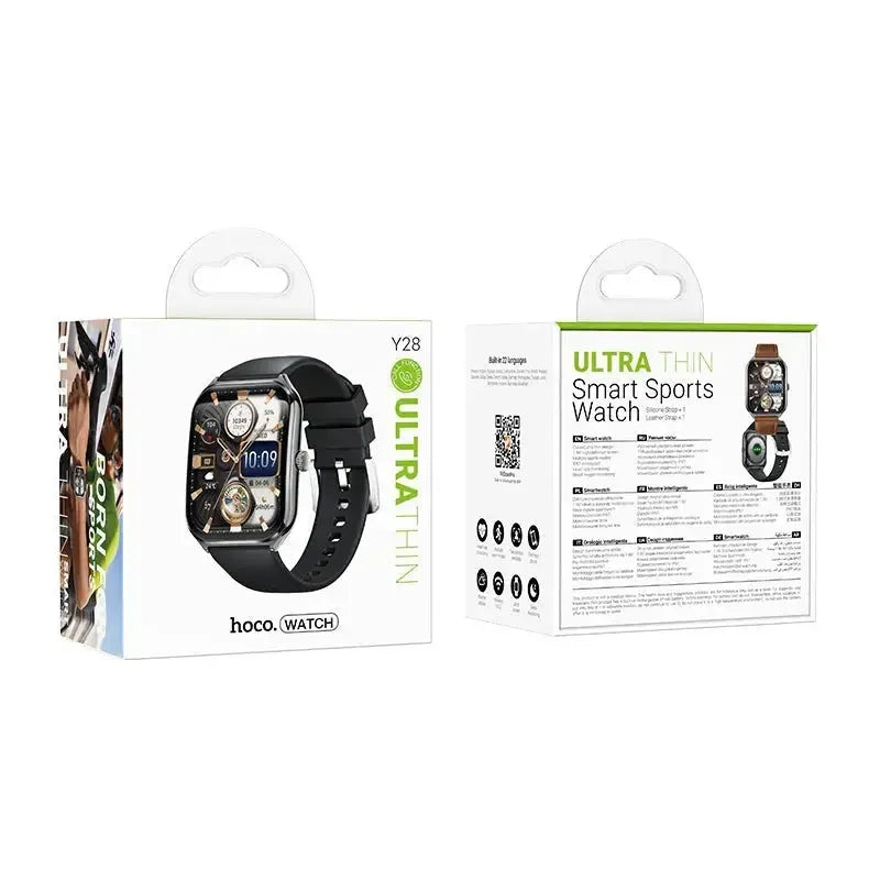 Hoco Y28 AMOLED Smart IP67 Sports Watch Call Version Black