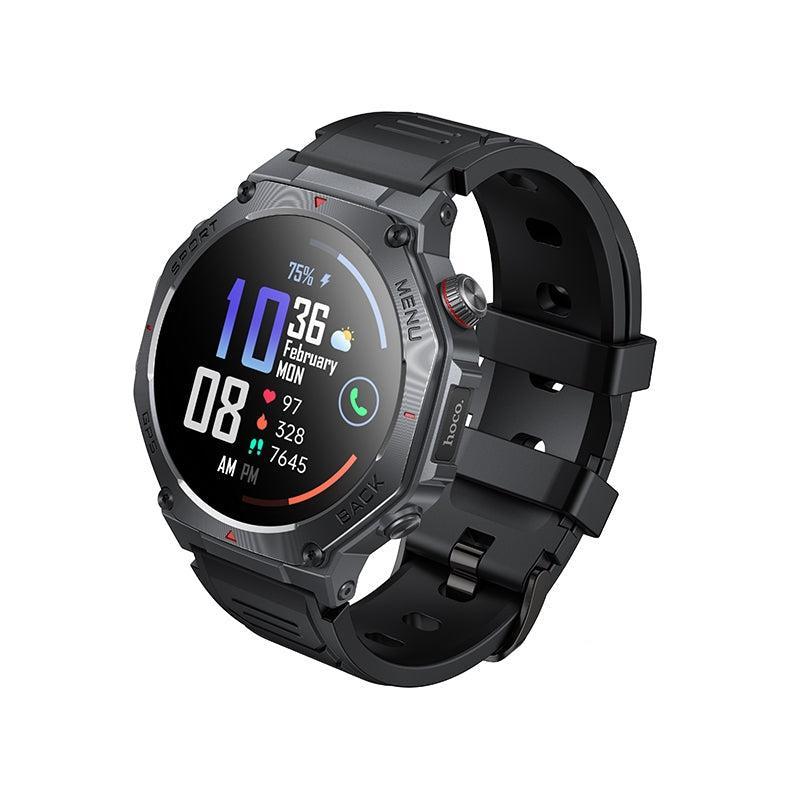 Hoco Y37 AMOLED Multi-GNSS Built-IN GPS Sports Watch Call Version Black