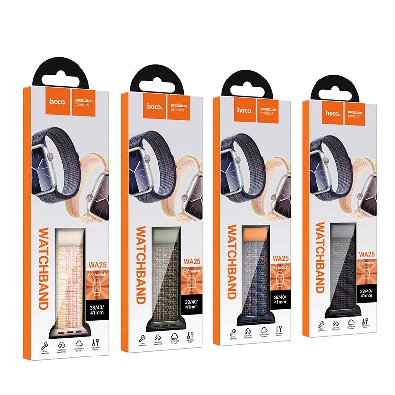 Hoco iWatch WA25 Original Series Nylon Strap 42/44/45/49mm Starlight With Pink