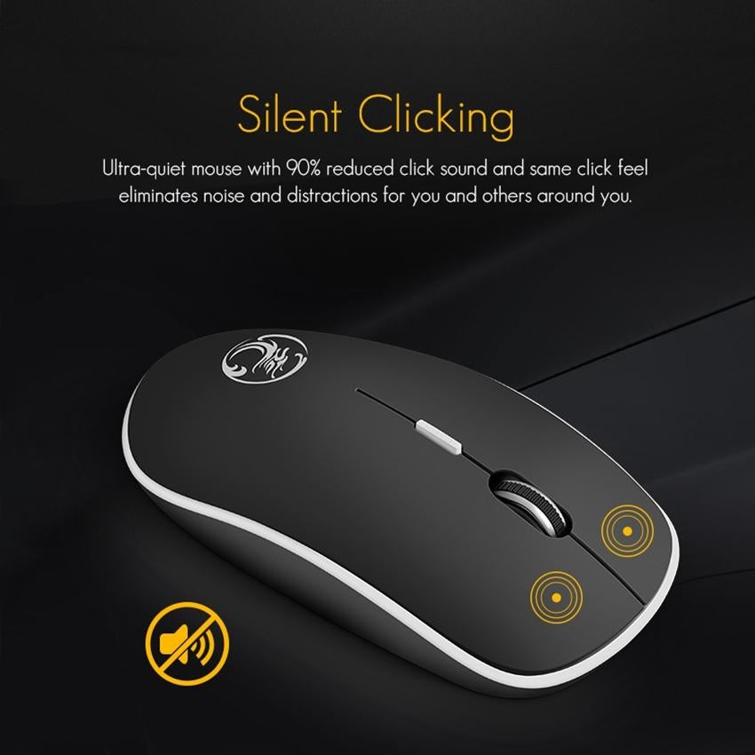 iMICE G-1600 Plus 2.4g Silent Slim Wireless Mouse Black-www.firsthelptech.ie