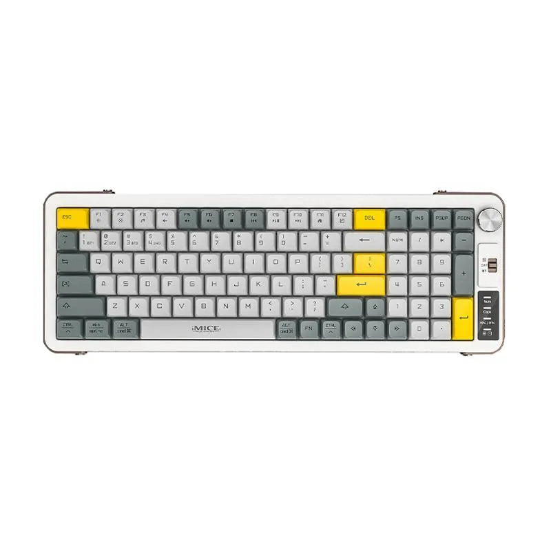 IMICE AN-800 99 Key 2.4GHz+BT 3 Channel Portable Keyboard White&Gray&Yellow