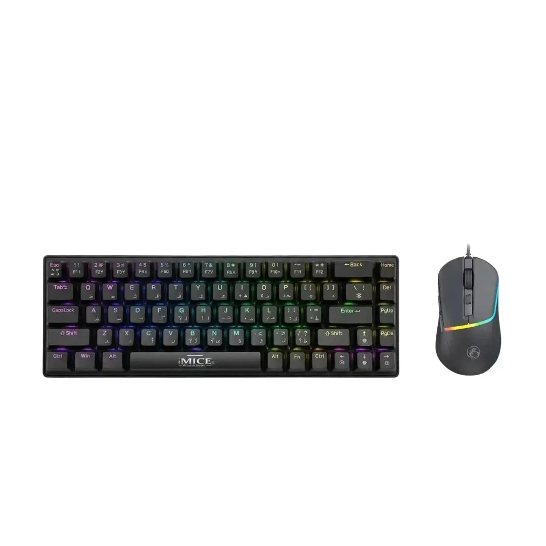 IMICE MK-X20 Wired Mechanical Keyboard Blue Switch And Mouse Set Black