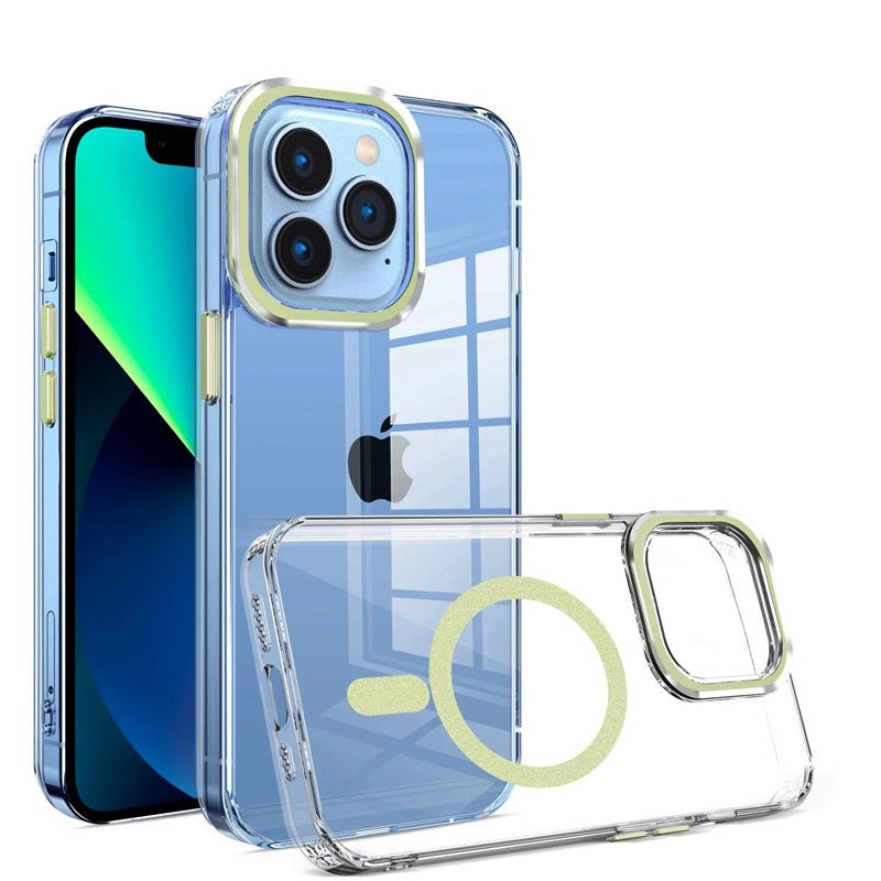 For Apple iPhone 12 Magsafe Magnetic Case Transparent Green-www.firsthelptech.ie