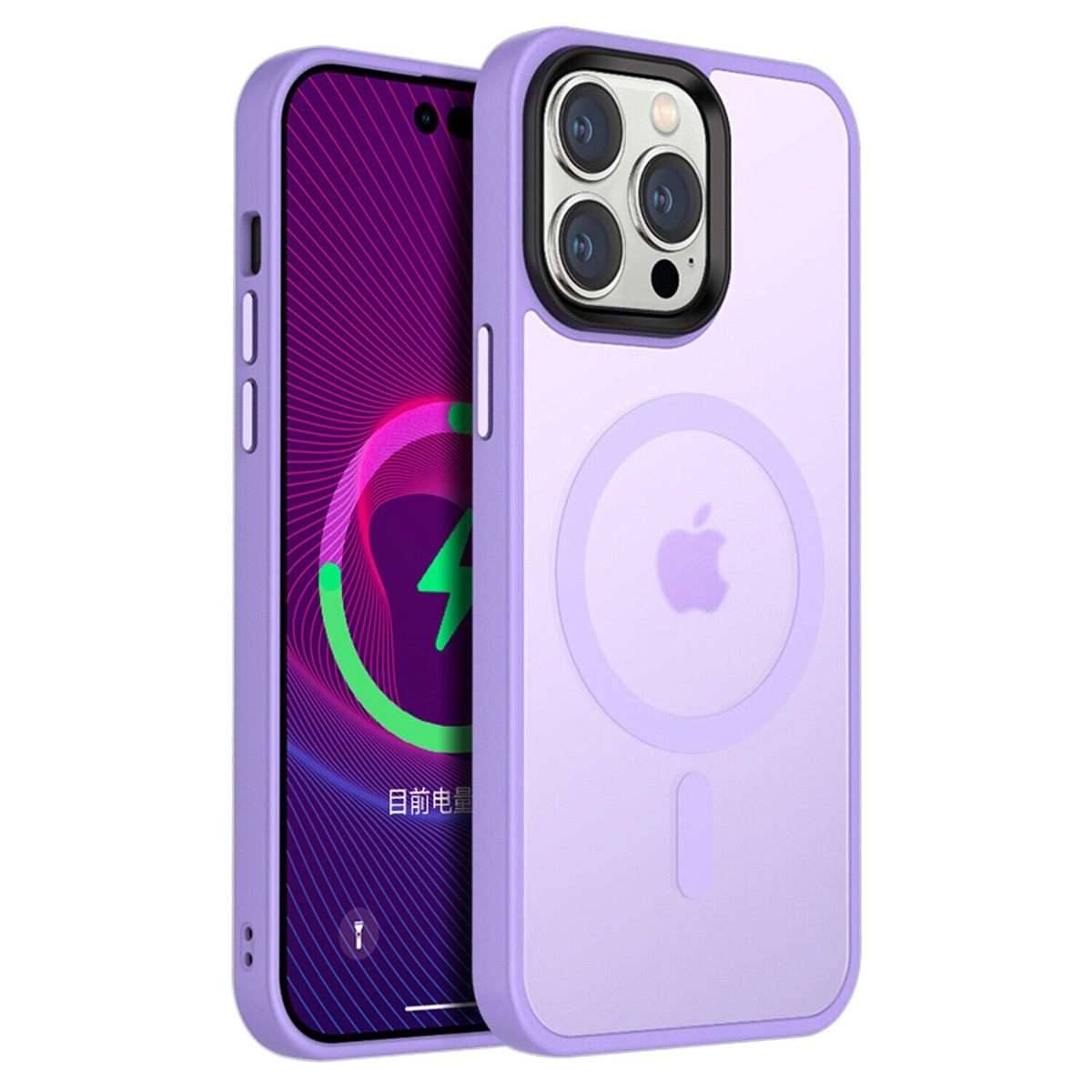 For Apple iPhone 12 / 12 Pro Skin-Feel Magnetic Magsafe Case Purple