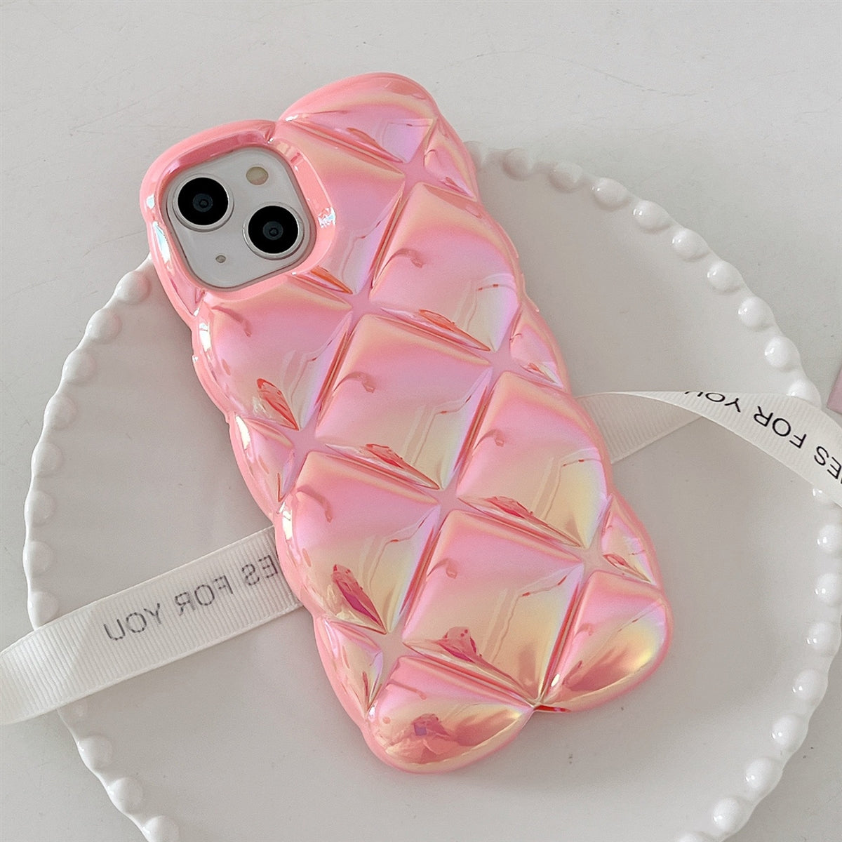 For Apple iPhone 13/14 The Puffer Design Pink-www.firsthelptech.ie