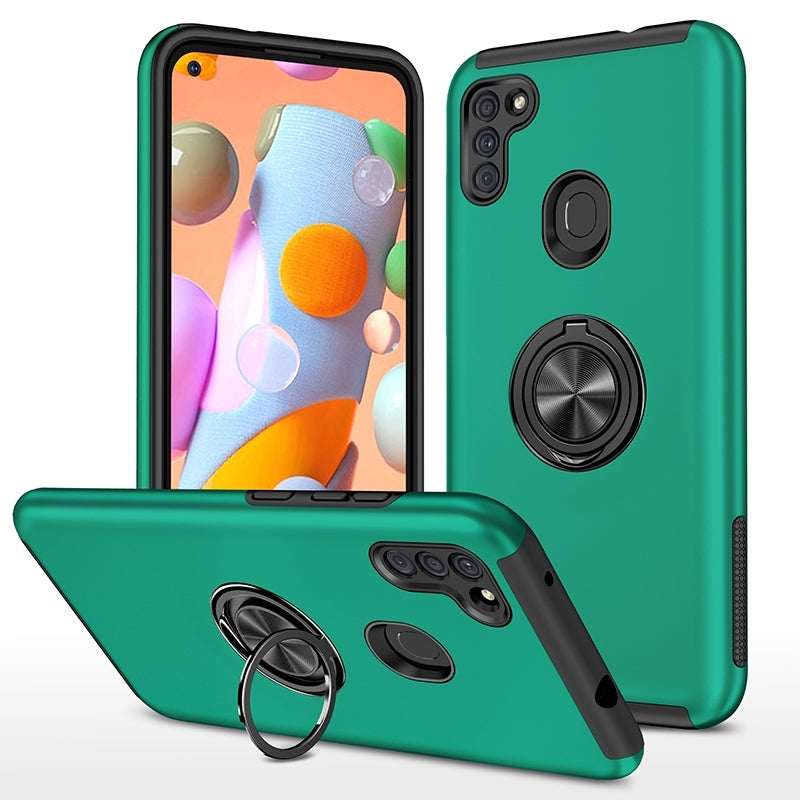 For Apple iPhone 12 6.1" Dual Layer Invisible Ring Case Green-www.firsthelptech.ie