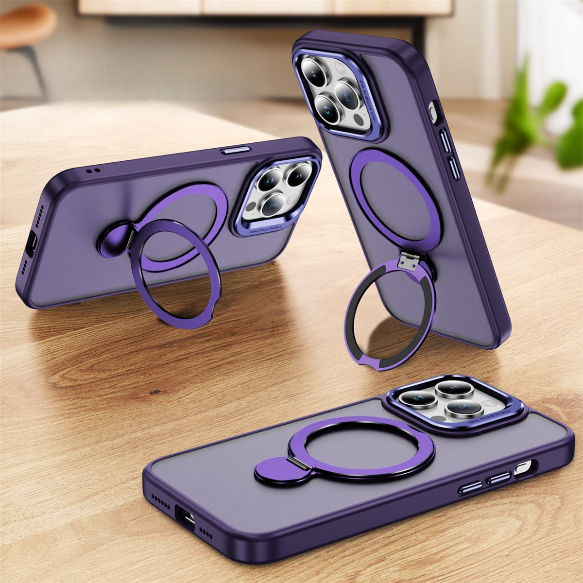 For Apple iPhone 16 Udbasto Series Magsafe Ring Case Purple