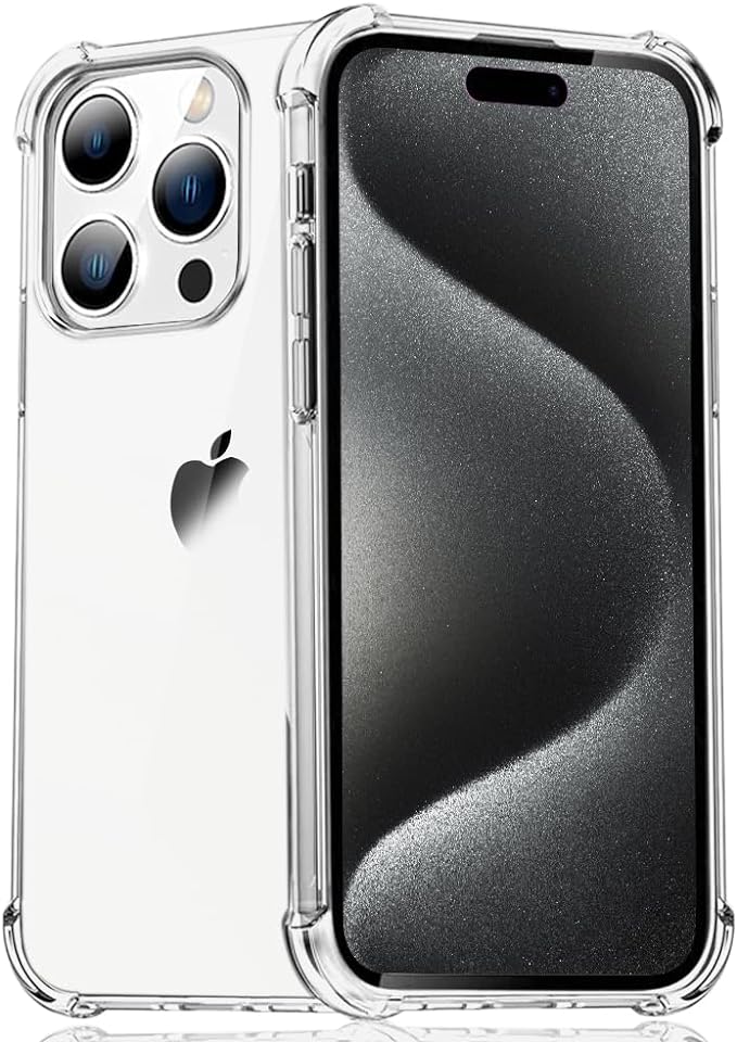 For Apple iPhone 15 Pro Shockproof Transparent Gel Case-www.firsthelptech.ie