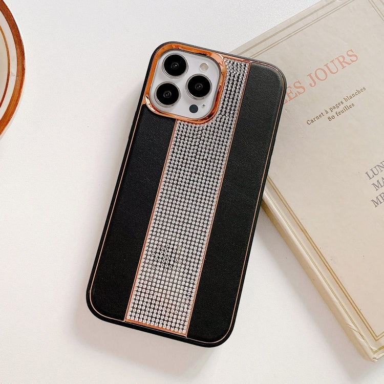For Apple iPhone 12/12 Pro Diamound Stripe Bling Case Black-www.firsthelptech.ie