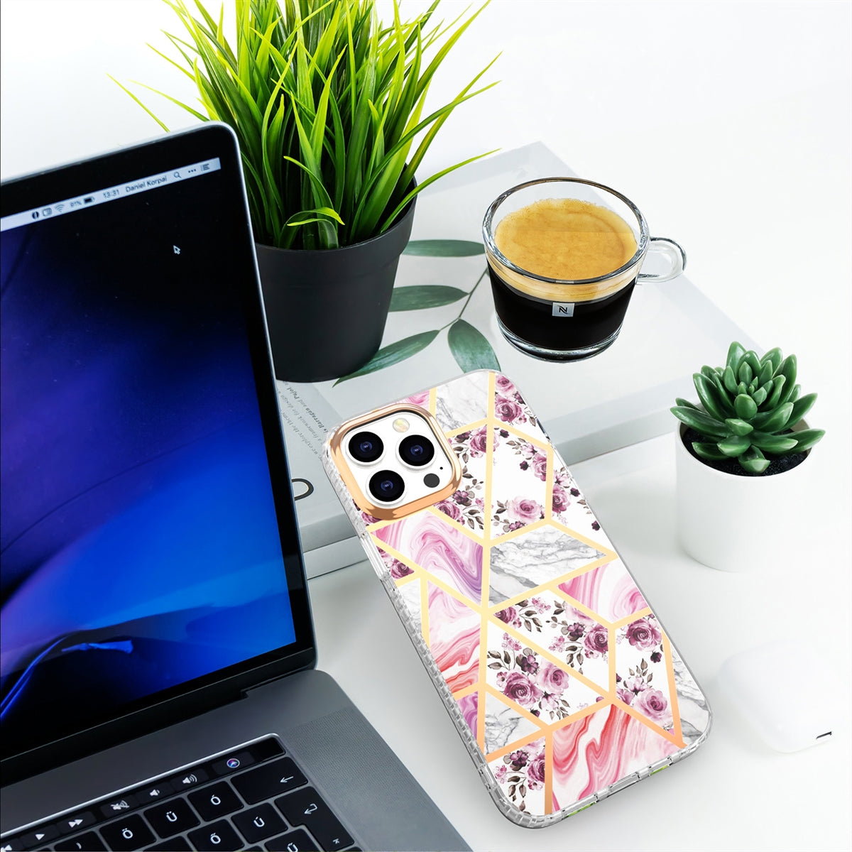 For Apple iPhone XR Premium Marble Case Triangle-www.firsthelptech.ie
