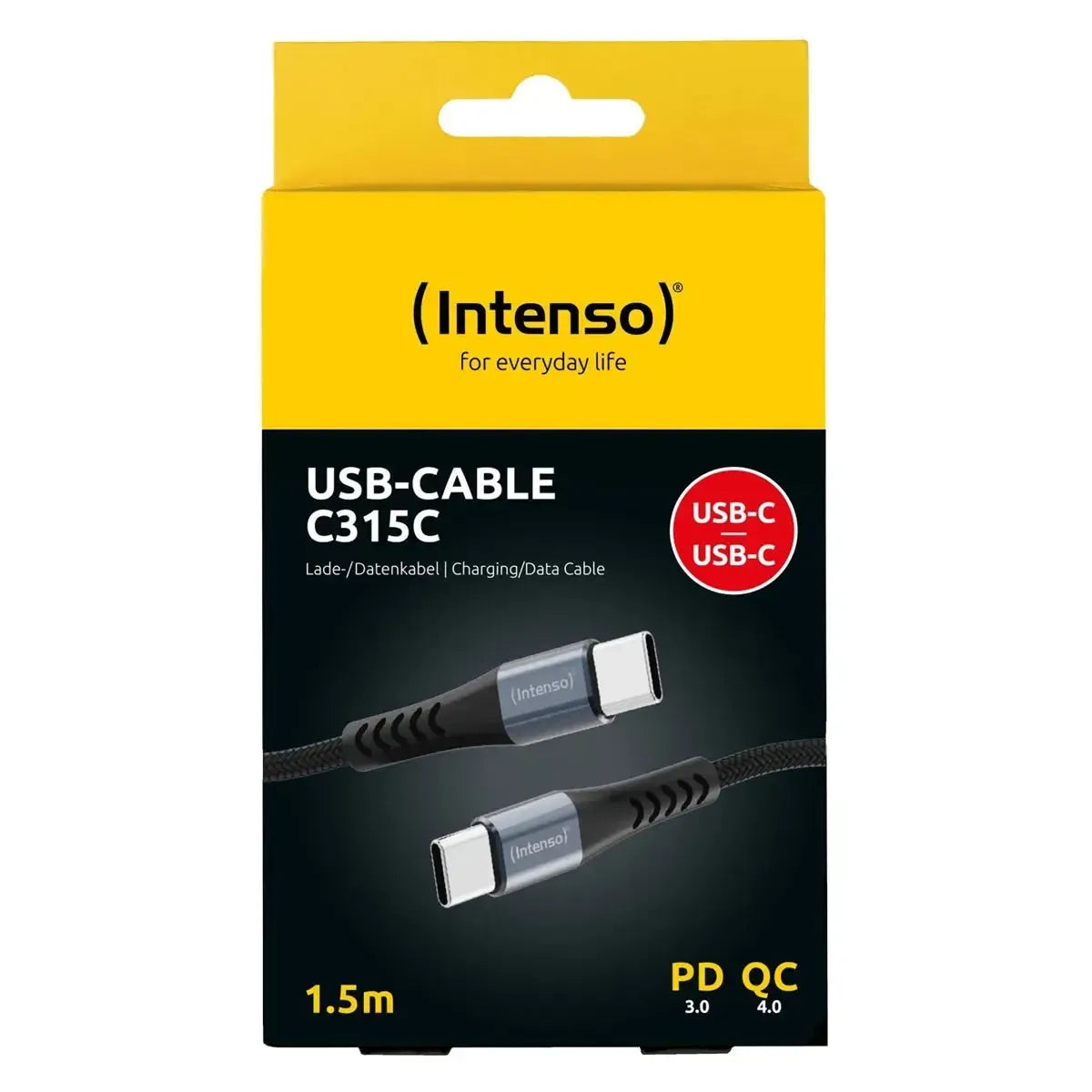 Intenso A315C Nylon Braided USB-C To C Cable 1.5m 60W Black