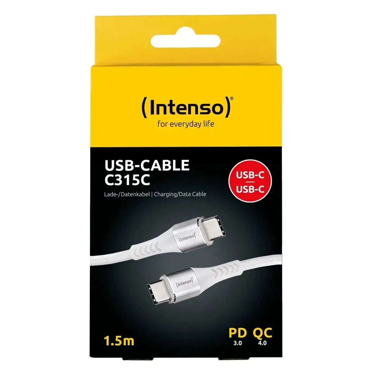 Intenso A315C Nylon Braided USB-C To C Cable 1.5m 60W White