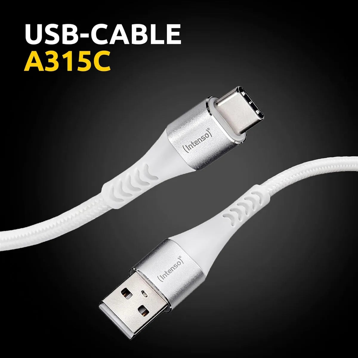Intenso A315C Nylon Braided USB To C Cable 1.5m 60W White