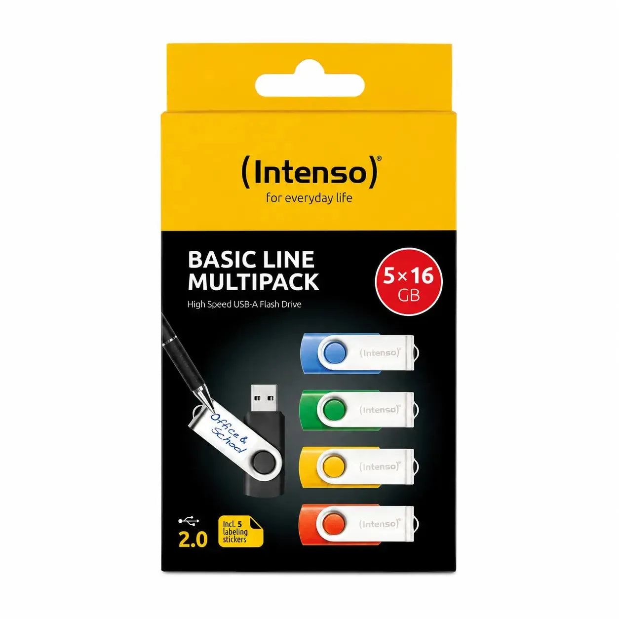 Intenso USB Flash Drive 2.0 16GB Basic Line 5pcs Pack