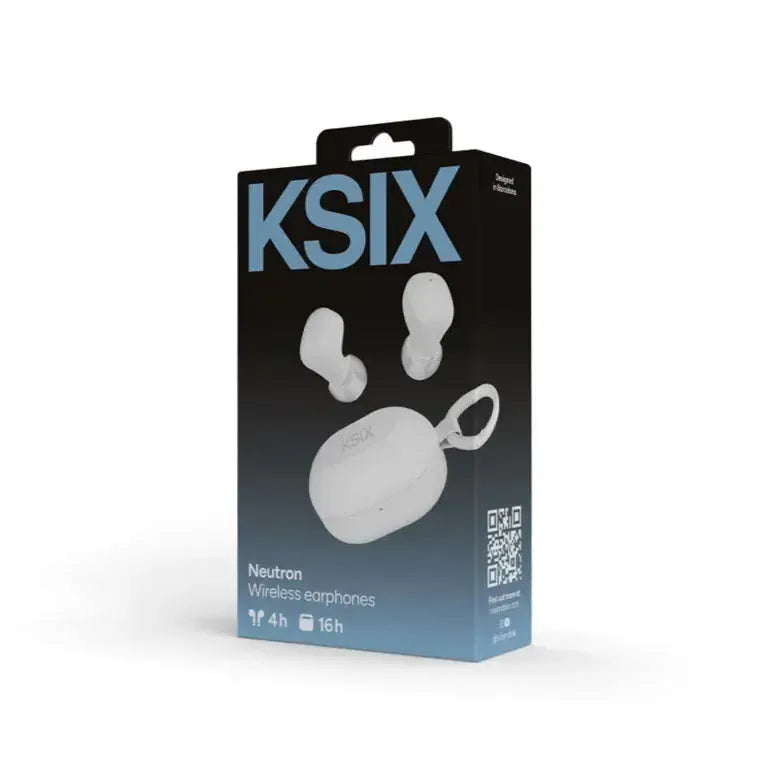KSIX NEUTRON Wireless Earphones 20H Battery Calls Compact Calls USB-C White