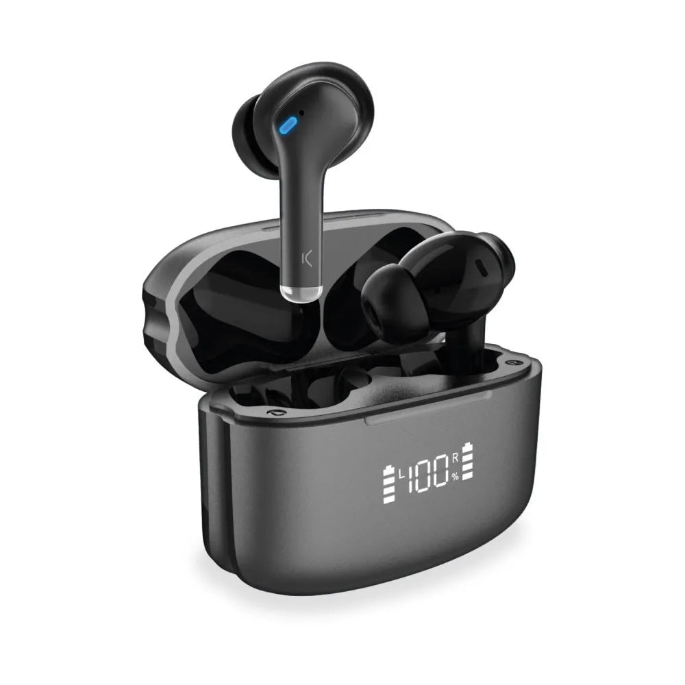 KSIX Noise Cancel 3 ANC + ENC Voice Assistants Wireless Earphones Black