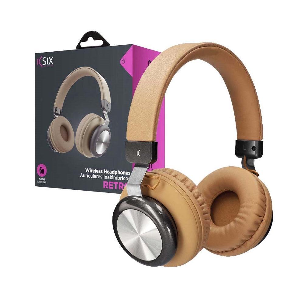 KSIX Retro 2 ENC Wireless Headphones Brown