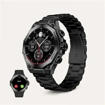 Ksix AMOLED Titanium Smart Watch Calling Version Black