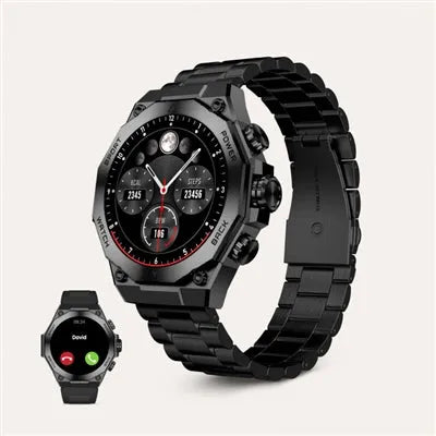 Ksix AMOLED Titanium Smart Watch Calling Version Black