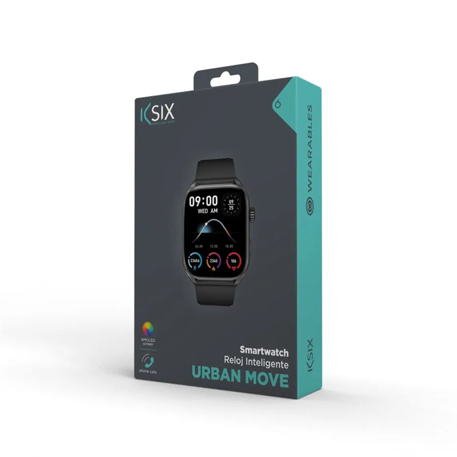 Ksix Urban Move Smartwatch AMOLED 2.06” Display Black
