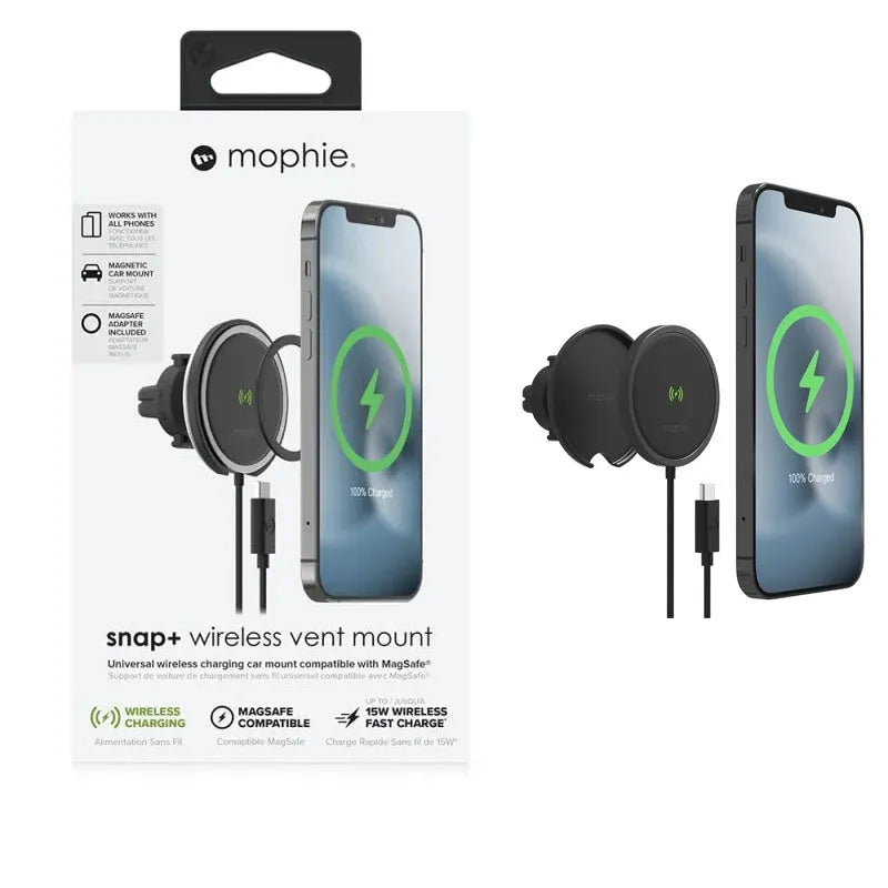 Mophie Snap Wireless Vent Mount Magsafe 15W Black